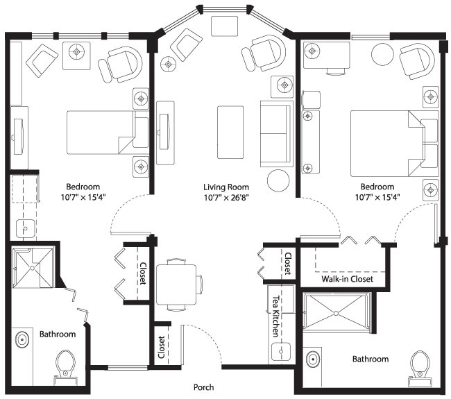Assisted Living Apartment Floorplan Mansfield Place in